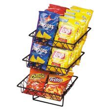 Cal-Mil® 3 Tier Wire Rack w/Square Black Wire Baskets 1293-3 | 3-Tier Stands - Wasserstrom Restaurant Supply Restaurant Kitchen Organization, Snack Area, Candy Store Display, Snack Rack, Snack Display, Snack Stand, Snack Organizer, Candy Display, Organizing Wires