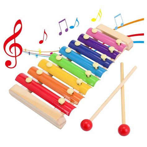 Wooden Xylophone Children's Musical Instruments Toy Wooden 8 Keys Hand Knock with Mallets Preschool Educational Toys Great Gift for Kids Girls and Boys Toddlers Ages 3+ Concept Board Ideas, Baby Instruments, Types Of Instruments, Classroom Colors, Educational Toys For Preschoolers, Musical Design, Preschool Learning Toys, Wooden Mallet, Kids Musical Instruments