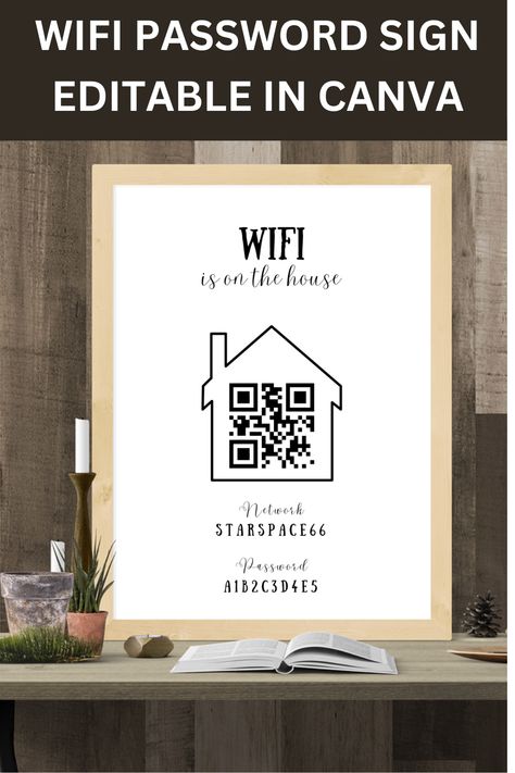 Wifi Password Sign Airbnb signs Wifi signs Editable Wifi Sign Template Wifi Password Printable Guest Room Sign QR code template QR sign Qr Code Template, Wifi Password Printable, Airbnb Signs, Guest Room Sign, Password Printable, Wifi Password Sign, Wifi Sign, Wifi Password, Home Network