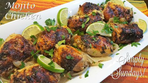 Mojito Chicken Mojito Chicken Recipes, Mojito Chicken Marinade, Healthy Mojito Recipe, Mojito Chicken, Citrus Marinade, Cuban Food, Mood Food, Chicken Dinners, Cuban Recipes