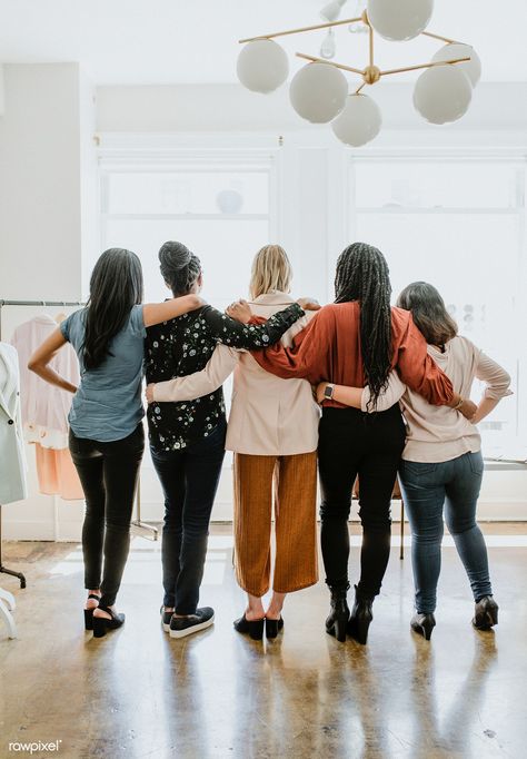 Diverse women standing facing the window | premium image by rawpixel.com / McKinsey Women Community Aesthetic, Women Collaboration, Women Working Together, Women Having Fun, Community Images, Women Community, Team Photoshoot, Diverse Women, Women Celebrating