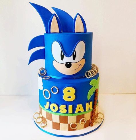 Sonic Face Template For Cake, Super Sonic The Hedgehog, Sonic Birthday Cake, Sonic The Hedgehog Cake, Bolo Sonic, Sonic Cake, Hedgehog Cake, Sunshine Birthday Parties, Sonic Birthday Parties