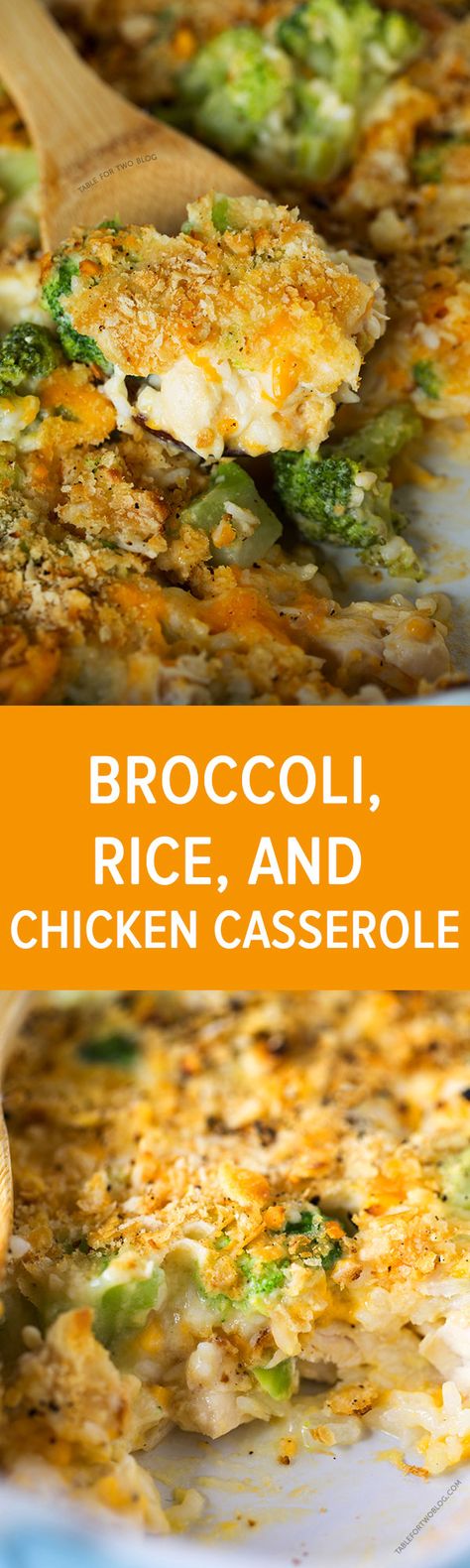 This easy broccoli, rice, and chicken casserole is topped with a buttery Ritz cracker crust. This meal comes together in less than 45 minutes and it takes one bowl and one casserole dish! Put this together ahead of time and pop it in the oven when you get home from work! Broccoli Rice And Chicken, Rice And Chicken Casserole, Ritz Cracker Crust, Broccoli And Rice Casserole, Copenhagen Diet, Broccoli And Rice, Rice And Chicken, Chicken Broccoli Rice Casserole, Chicken Broccoli Rice