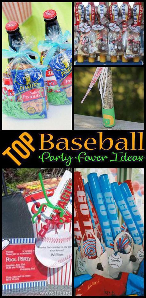 Baseball Party Favors For Adults, Baseball Party Favor Ideas, Baseball Party Favors For Kids, Baseball Pool Party Ideas, Baseball Pool Party, Sports Themed Party Favors, Party Favor Ideas For Kids, Birthday Party Favor Ideas, Baseball Birthday Party Favors