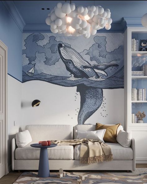 Whale Room Decor, Whale Bedroom, Drawing Room Decor, House Interior Design Styles, Dream House Interior, Pretty House, Dream House Decor, Room Themes, New Room