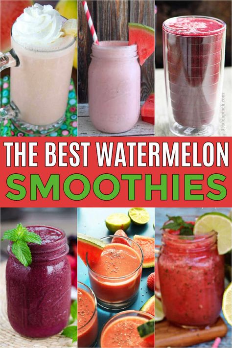 Smoothie Recipes With Watermelon, Watermelon Rind Smoothie, Recipes With Melon, Watermelon Kiwi Smoothie, Smoothie With Watermelon, Watermelon Smoothie Recipe Easy, Watermelon Breakfast Ideas, Watermelon Protein Smoothie, Smoothie Recipes Watermelon