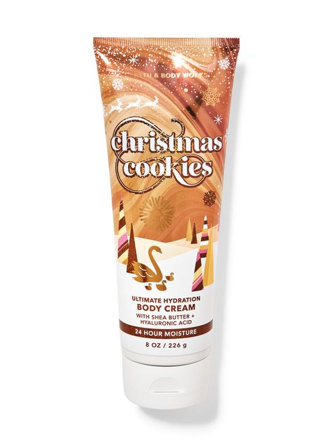 What it does: leaves your skin feeling soft, smooth and replenished, just like your favorite body cream—but with hyaluronic acid. Bath And Body Works Body Cream, Winter Lotion, Bath And Body Works Christmas, Bath Body Works Christmas, Dream Vanity, Hair Gummies, Bath Stuff, Autumn Skincare, Bath N Body Works