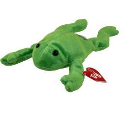 Beanie Babies, The Frog, Beanie Baby, Ty Beanie, Stuffed Animal, Green, White