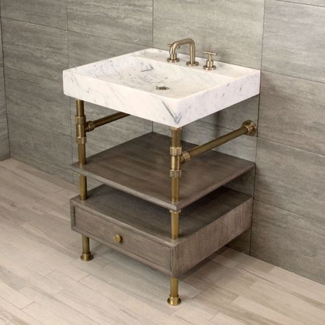 Studio41 Home Design Showroom | Kitchen, Bath, Decorative Hardware | Chicago + Scottsdale Sink With Storage, Hawaii Bathroom, Bathroom Sink Ideas, Console Bathroom Sink, Stone Forest, Bath Sink, Custom Bathroom Vanity, Sink Ideas, Bathroom Layouts