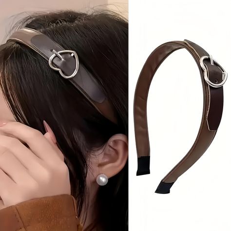 PRICES MAY VARY. Cute Headband - Our hair bands for women's hair with heart decorations are simple and cute. This brown leather headband is so versatile that it will make you look more elegant and beautiful in different outfits. Comfortable Headband - Made of premium pu leather, our headbands for women trendy is lightweight, non-slip and non damage to hair, ensuring a comfortable fit. It is a must have hair headband for women and girls. For All Hairstyle - Our womens headbands fashion match vari Kawaii Closet, Thick Headbands, Elegant Headband, Heart Headband, Chic Headband, Stylish Headbands, Comfortable Headbands, Leather Headbands, Band Hair