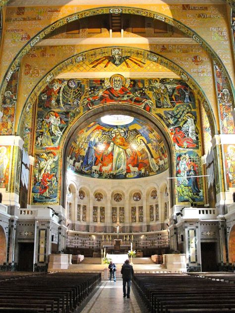 Sainte-Therese Basilica in Lisieux Catholic Cathedrals, Saint Therese, St Therese Of Lisieux, Thérèse Of Lisieux, St Therese, Chateau France, Cathedral Church, Church Architecture, Sacred Places