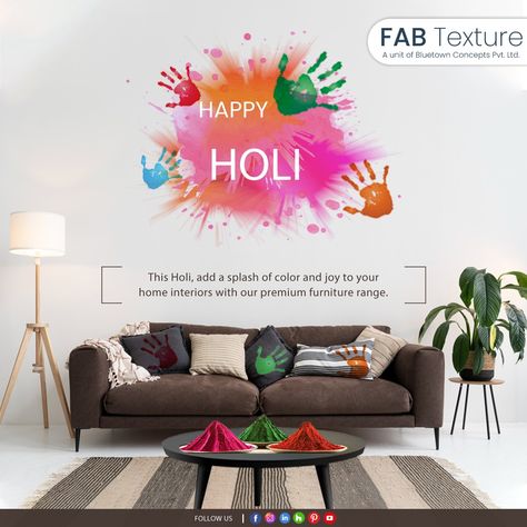 Happy Holi Holi Interior Design, Holi Creative Ads For Real Estate, Happy Holi Creative Ads, Holi Creative Post, Holi Creative Ads, Holi Creatives, Munnar Resorts, Holi Post, Holi Banner