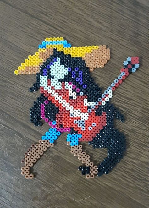 Marceline Bass, Adventure Time Hama Beads, 2.6mm Fan Art, Pixel Art. Adventure Time Perler Beads Marceline, Toast Perler Beads, Perler Bead Cartoon, Perler Beads Pixel Art, Perler Adventure Time, Marceline Perler Beads, Adventure Time Pearler Beads, Gumball Perler Beads, Perler Bead Scene