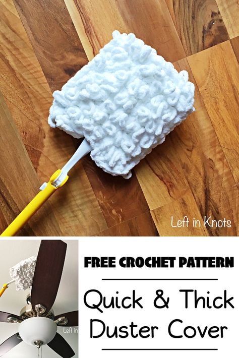 Use this free crochet pattern and Bernat Blanket yarn to make an eco-friendly reusable duster cover.  This pattern is great for using up yarn from your stash and if you make a few you'll save money in the long run! #crochet #freecrochetpattern #reusable #crochetpattern #bernatblanketyarn Crochet Water Balloons, Swiffer Duster, Duster Pattern, Bernat Blanket Yarn, Crochet Kitchen, Crochet For Home, Blanket Yarn, Crochet Home, Crochet Gifts