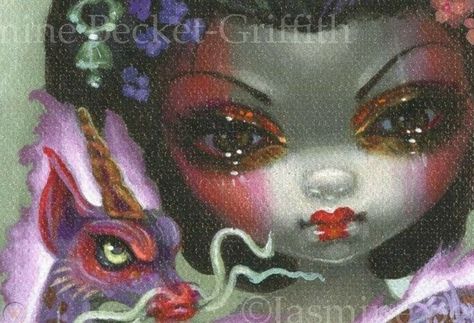 Fairy Faces, Big Eye Art, Griffith Art, Spiritual Cards, Jasmine Art, Steampunk Fairy, Jasmine Becket Griffith, Eyes Art, Big Eyes Art