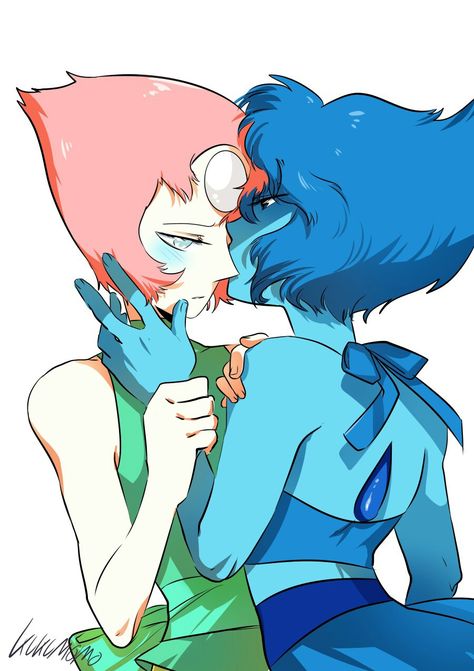 Anime Style Pearl x Lapis, Pearlapis, Steven Universe Multi Verse, Pearl Fanart, Akuma No Riddle, Steven Universe Ships, Steven Universe Lapis, Pearl Steven Universe, Pearl Steven, Steven Universe Comic, Steven Universe Fanart