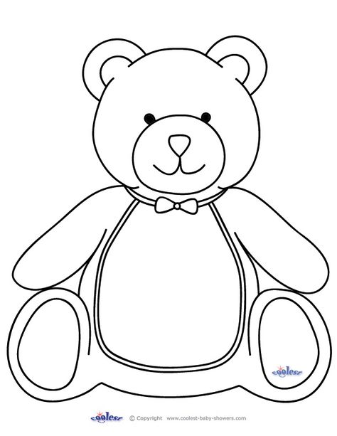 You can use this design in many creative ways. For example, you can print it on colored paper or print on white paper and let your kids color it in, a... Teddy Bear Outline, Teddy Bear Template, Polar Bear Coloring Page, Teddy Bear Coloring Pages, Bear Template, Teddy Bear Drawing, Teddy Bear Crafts, Teddy Bear Patterns Free, Bear Patterns Free