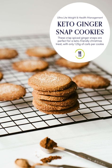 Keto Ginger Snap Cookies Keto Ginger Snap Cookies, Healthy Ginger Cookies, Keto Ginger Snaps, Keto Ginger Cookies, Hermit Cookies, Keto Cereal, 3 Ingredient Cookies, Ginger Molasses Cookies, Nut Recipes