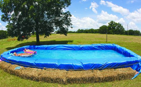 7 DIY Swimming Pool Ideas and Designs: From Big Builds to Weekend Projects - #7 Hay bale swimming pool Hay Bale Pool, Homemade Pools, Summer Swimming Pool, Wedding Garden Party, Living Pool, Diy Swimming Pool, Diy Pool, Hay Bales, 16 Birthday