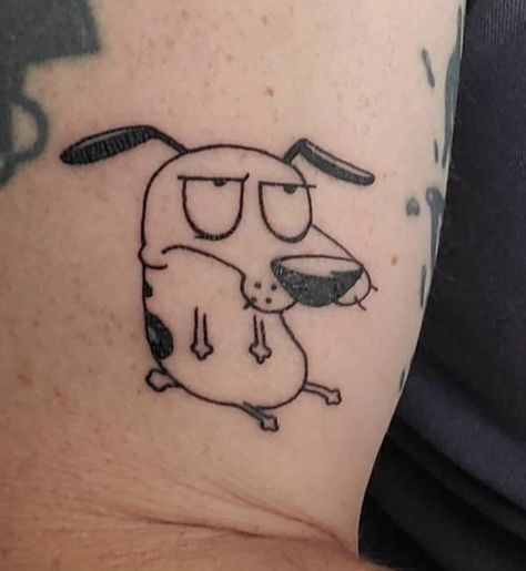 Pink And The Brain Tattoo, Chowder Tattoo, Billy And Mandy Tattoo, Cartoon Network Tattoo, 90s Flash Tattoo, Courage The Cowardly Dog Tattoo, 90s Tattoos, Brain Tattoo, American Traditional Tattoo Ideas