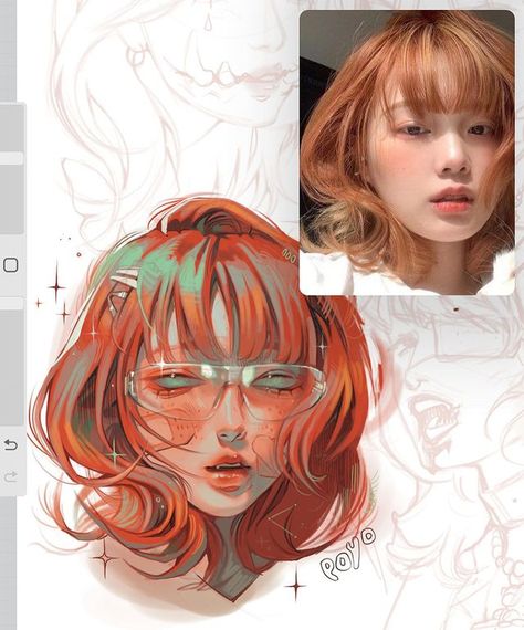 Coloring Styles Digital Art, Art Style Realistic, Art Inspo Digital, Art Tips Digital, Drawing From Reference, Red Hair Art, Art Styles Inspiration, Realistic Art Style, Reference For Art