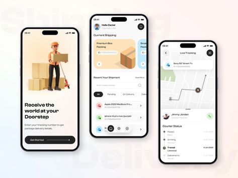 Best Parcel Delivery App Design by CMARIX TechnoLabs on Dribbble Delivery App Design, Best App Design, Driver App, App Home Screen, App Design Layout, Ux Mobile, Mobile App Design Inspiration, App Interface Design, Graphic Design Course