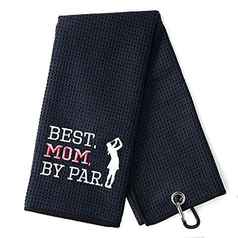 DYJYBMY Best Mom by Par Funny Golf Towel, Embroidered Golf Towels for Golf Bags with Clip, Golf Gifts for Men Woman, Birthday Gifts for Golf Fan, Retirement Gift, Mom Golf Towel Dad Birthday Gifts, Funny Golf, Golf Towel, Golf Gift, Golf Towels, Dad Birthday, Gift For Men, Golf Bags, Towels