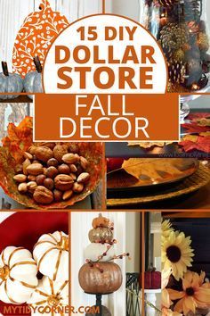 Dollar Store Fall Decor, Easy Diy Fall Decor, Fall Crafts For Adults, Home Decor Ideas Kitchen, Cheap Fall Decor, Table Centerpieces Diy, Decor Ideas Kitchen, Fall Decor Diy Crafts, Fall Decor Dollar Tree