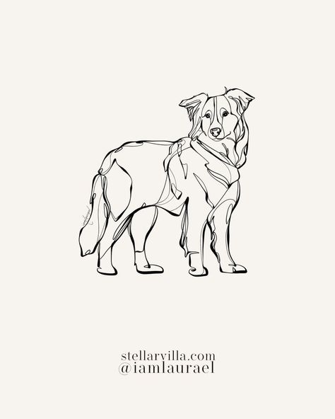 Tatoo Dog, Border Collie Art, Dog Line Drawing, Dog Line Art, 강아지 그림, White Artwork, Australian Shepherd Dogs, Line Art Tattoos, Ink Sketch