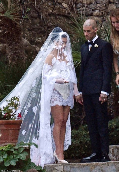 Kourtney Kardashian Wedding Dress, Kourtney Kardashian Wedding, Kardashian Wedding Dress, Kardashian Wedding, S Wedding Dress, Plum Dress, Travis Barker, Weddings By Color, Kourtney Kardashian