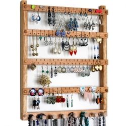 Jewerly Organizer, Diy Jewelry Holder, Jewelry Organizer Diy, Necklace Display, Earring Holder, Crafty Craft, Dollar Store Diy, Diy Organization, Jewelry Holder