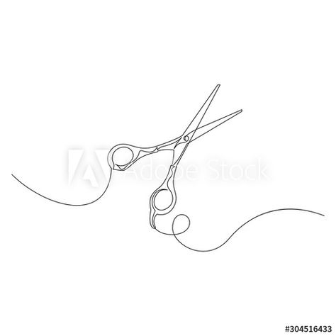 Continuous Line Drawing Tattoo, Scissors Drawing, Scissors Logo, Line Drawing Tattoos, Instagram Branding Design, Hair Salon Interior, Doodle Art Drawing, Floral Wallpaper Phone, Continuous Line Drawing