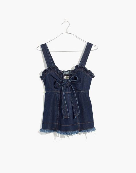 Madewell X Karen Walker Raw-Edged Denim Trianon Top Karen Walker, Mode Inspiration, Dark Denim, Fashion Sewing, Denim Top, Cute Tops, Pretty Outfits, Fashion Inspo Outfits, Tank Top Fashion