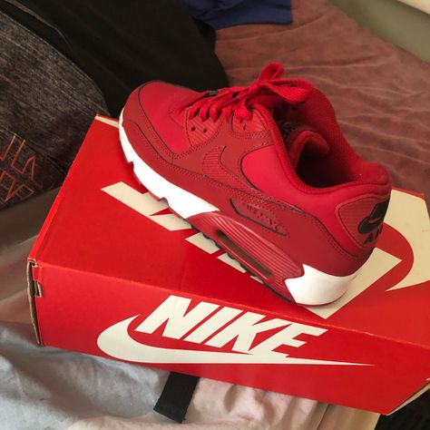 Air Max 90 Red, Nike Air Max 90 Ltr, Shoes Nike Air, Nike Red, Nike Air Max 90, Shoes Nike, Red Shoes, Air Max Sneakers, Air Max