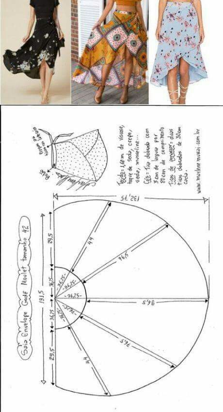 Tips Menjahit, Pola Rok, Wrap Skirt Pattern, Sew Ins, Costura Diy, Couture Mode, Skirt Patterns Sewing, Sewing Skirts, Diy Sewing Clothes