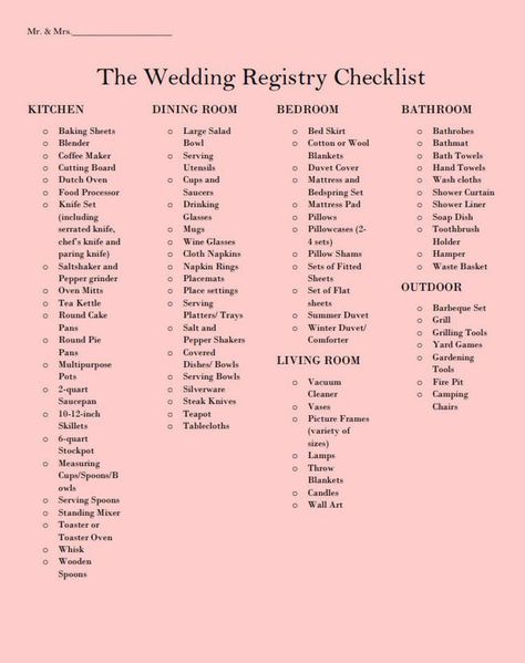 Wedding Registry List, Checklist Wedding Planning, Wedding Registry Ideas, Wedding Registry Checklist, Registry Essentials, Checklist Wedding, Registry Ideas, Registry Checklist, Bridal Registry