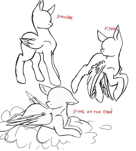 Mlp Pegasus Wings, Mlp Poses Pegasus, Mlp Standing Up Base, Pony Body Drawing, Mlp Pony Base Drawing, Mlp Flying Poses, Pony Wings Reference, Mlp Base Laying Down, Pony Tutorial Drawing