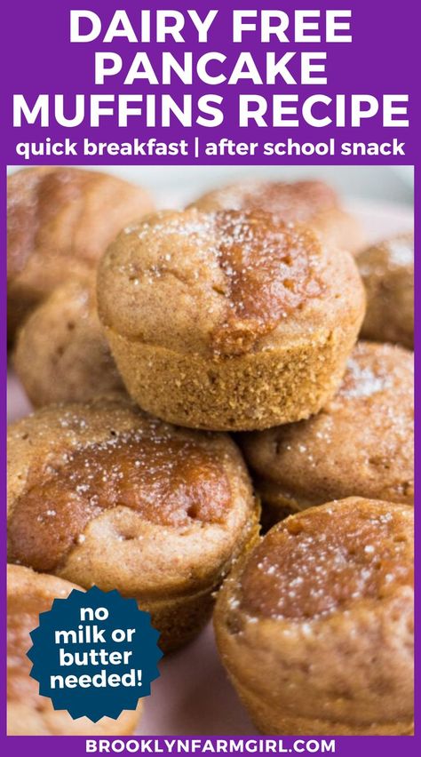 a stack of baked muffins ready for serving Muffins No Butter, Pancake Muffins Recipe, Homemade Chocolate Chip Muffins, Mini Pancake Muffins, Dairy Free Muffins, Dairy Free Pancakes, Pancake Muffins, Simple Muffin Recipe, Cinnamon Muffins