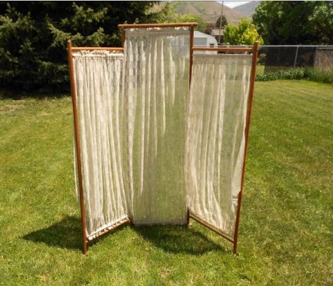 Dressing Room Divider, Cottage Organization, Lace Divider, Dressing Screens, Vintage Room Divider, Changing Screen, Room Deviders, Screens Room Dividers, Folding Screen Room Divider