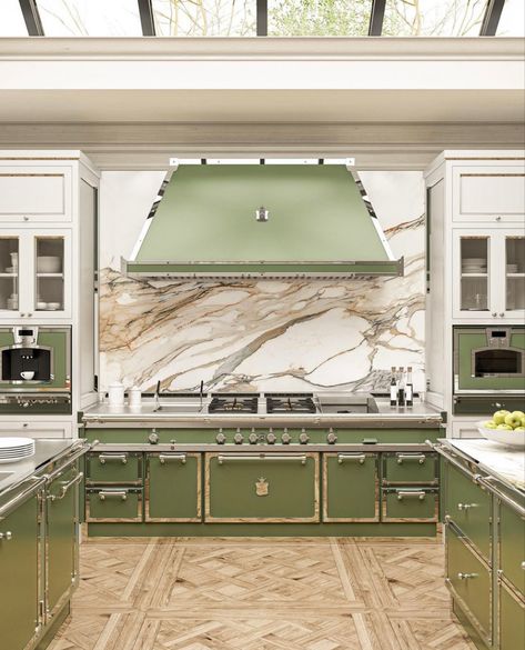 Officine Gullo, Green Luxury, Dream Kitchens Design, Custom Kitchens, Luxury Kitchens, Home Wallpaper, Luxury Kitchen, Home Decor Kitchen, Dream Kitchen