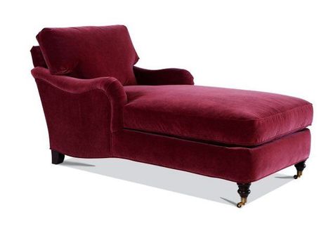 The perfect place to cozy up with a good book! Cozy Chaise, Burgundy Living Room, Living Room Chaise, Apartment Size Sofa, Velvet Chaise Lounge, Club Furniture, Upholstered Footstool, Upholstered Chaise, Hickory Furniture