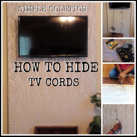 Simple Solution to Hide TV Cords Diy Hide Tv Cords, Hiding Tv Cords On Wall, Hiding Cords, Hide Tv Cords, Wooden Fall Decor, Handyman Hacks, Hide Tv Cables, Hide Cable Box, Hide Tv