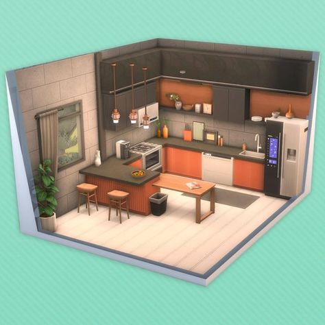 Sims 4 Kitchen Ideas Modern, Sims 4 Small Kitchen Ideas, Sims 4 Kitchen Design, Kitchen Sims 4 Ideas, Sims 4 Room Ideas Kitchens, Sims 4 Small Kitchen, Kitchen Ideas Sims, Modern Kitchen Sims 4, Kitchen Ideas Sims 4