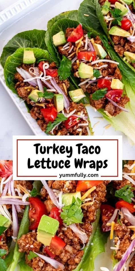 Enjoy the delicious and healthy flavors of Turkey Taco Lettuce Wraps, where seasoned ground turkey, fresh salsa, and crisp lettuce leaves come together for a satisfying and guilt-free meal. If you’re looking for more mouthwatering recipes to add to your repertoire, don’t miss out—click here to explore a variety of culinary delights that will please your palate and keep you coming back for more. Ground Turkey Lettuce Wraps, Raclette Originale, Galette Des Rois Recipe, Salat Wraps, Turkey Taco Lettuce Wraps, Turkey Taco Salad, Ground Turkey Recipes Healthy, Lettuce Tacos, Turkey Lettuce Wraps