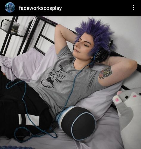 Shinsou Hitoshi Cosplay, Shinsou Hitoshi Hero Costume, Shinsou Fanart, Hitoshi Shinso Cosplay, Shinso Cosplay, Hot Shinsou, Shinsou Cosplay, Shinsou Hair Down, Hitoshi Shinsou X Y/n