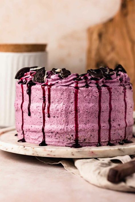 Blueberry Birthday Cake, Blueberry Cream Cheese Frosting, Blueberry Layer Cake, Blueberry Birthday, Blueberry Frosting, Blueberry Filling, Blueberry Cake Recipes, Blueberry Pie Filling, Blueberry Cream Cheese