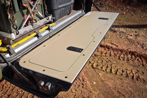 80 Series Landcruiser, Off Road Truck Accessories, Tailgate Storage, Fall Guy Truck, Toyota Fj60, Fj Cruiser Mods, Landcruiser 80 Series, Truck Accesories, Truck Organization