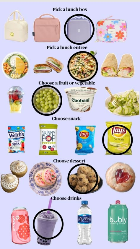 #remixme Lunch Ideas For 7th Grade, Healthy Lunchbox Ideas For Teens, Cute Lunch Boxes For Teens, Healthy School Lunch Ideas For Teens, Good Snacks To Buy, Preppy Snacks, Period Snacks, School Lunch Ideas For Teens, Snack Lays