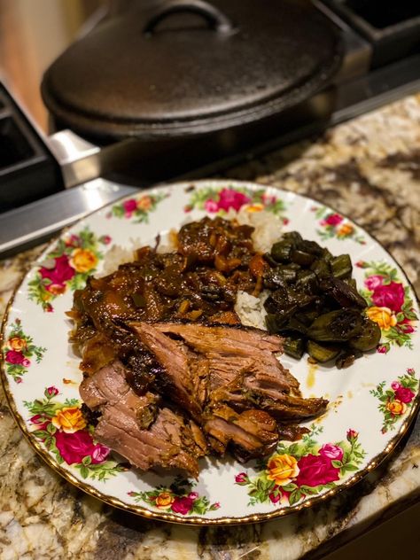 Chuck Roast Cast Iron Skillet, Cajun Pot Roast, Oven Roast Beef, Beef Rump Roast, Chuck Roast Recipes, Beef Rump, She Cooks, Cooking A Roast, Iron Skillet Recipes