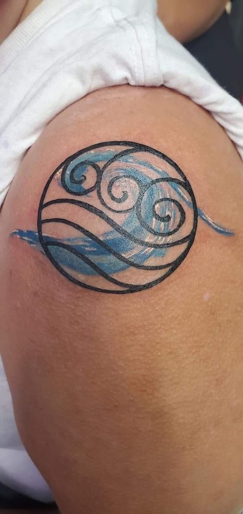 Water Tribe Tattoo The Last Airbender, Avatar Water Tribe Tattoo, Water Bending Tattoo, Waterbender Tattoo, Water Bender Tattoo, Water Tribe Tattoo, Atla Tattoo, Avatar Tattoo, Water Tribe